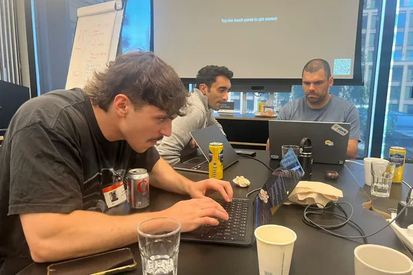 Svetoslav Petkov working at the AWS Publishing Hackathon 2026