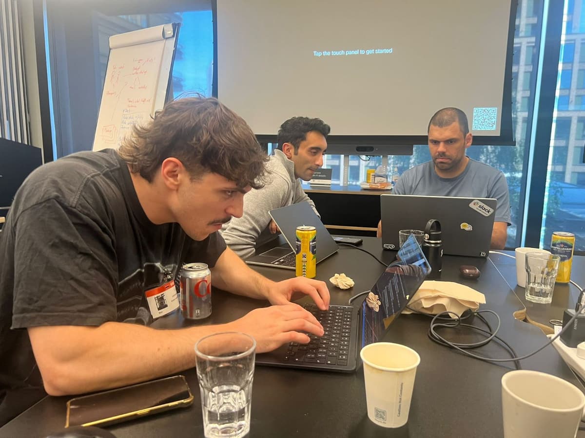 Svetoslav Petkov working at the AWS Publishing Hackathon 2026